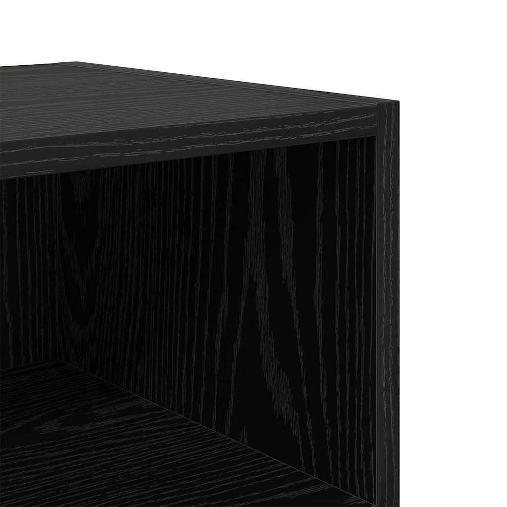 Bedside Cabinet Black oak 40 x 30 x 50 cm Engineered wood